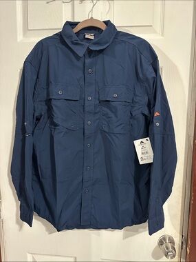Ozark Trail Men's Lightweight Button-Front Jacket - Dark Blue Size M(38-40)